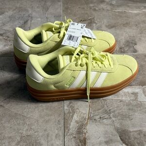 Adidas Neon Green Sneakers with White Accents